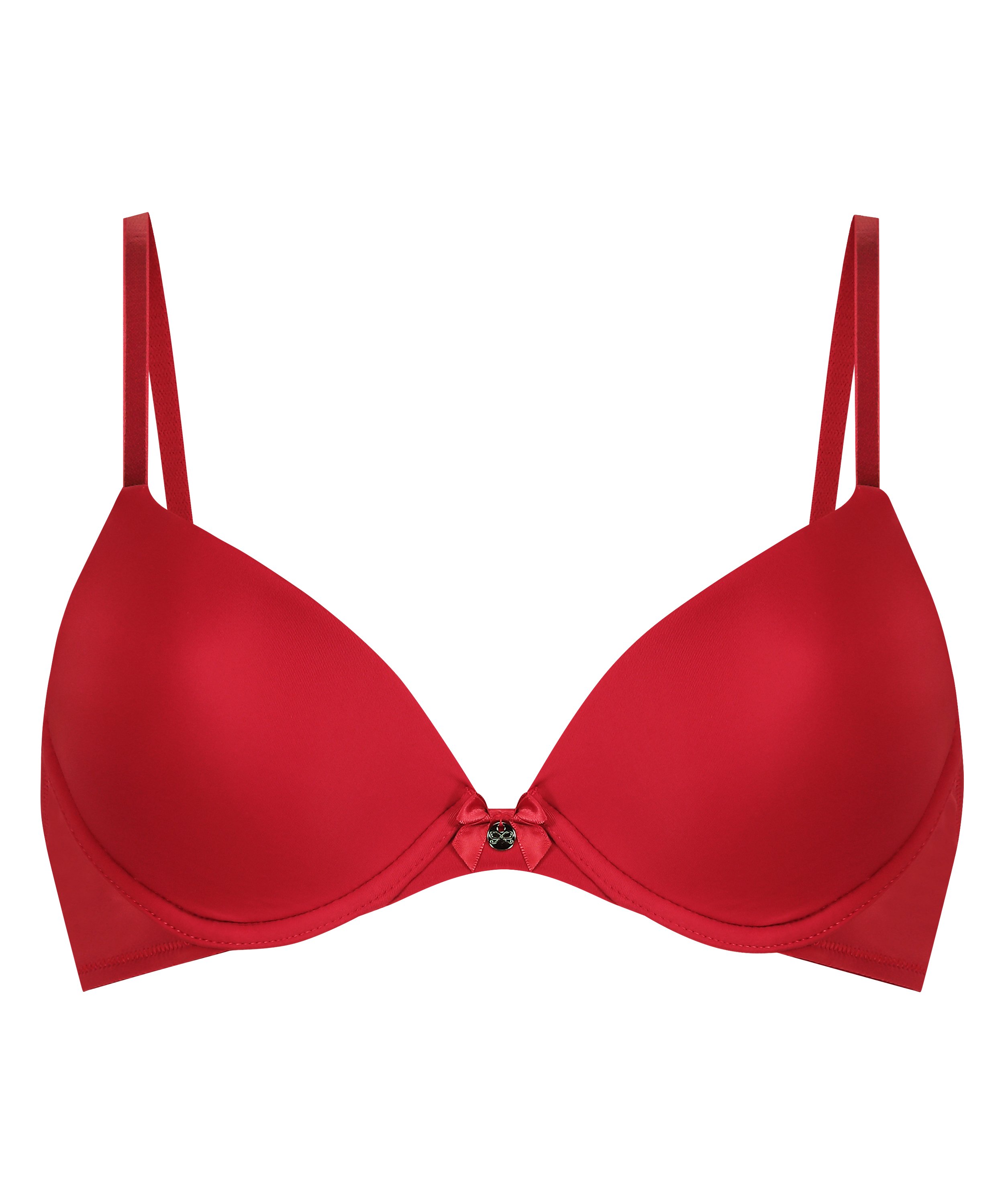 Plunge Padded Underwired Bra, Red, main