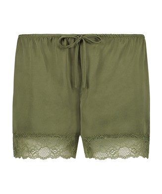 Satin pyjama shorts, Green