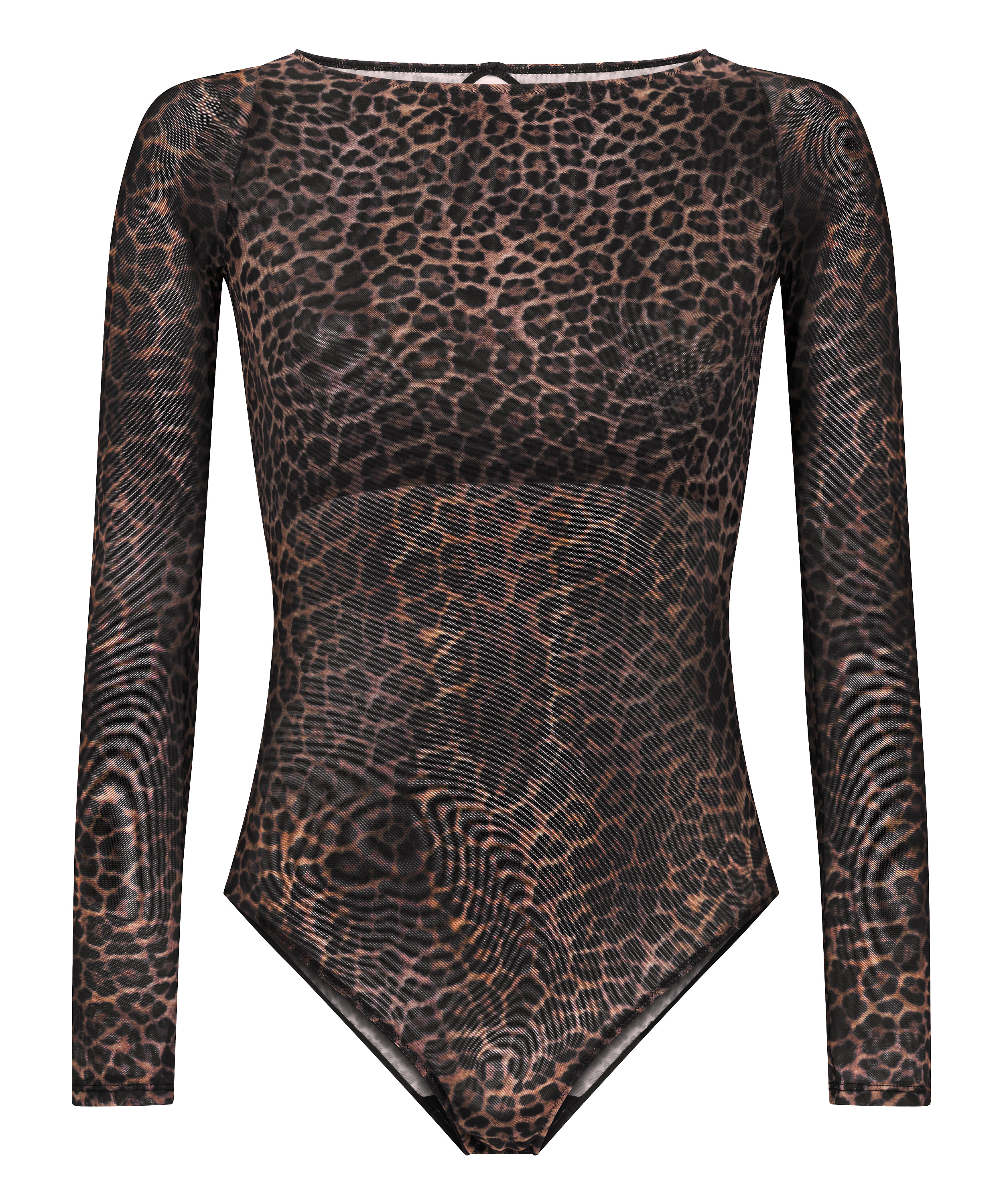 Tara Leopard Long Sleeved Body, Black, main