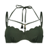 Scallop Glam Padded Underwired Bikini Top, Green