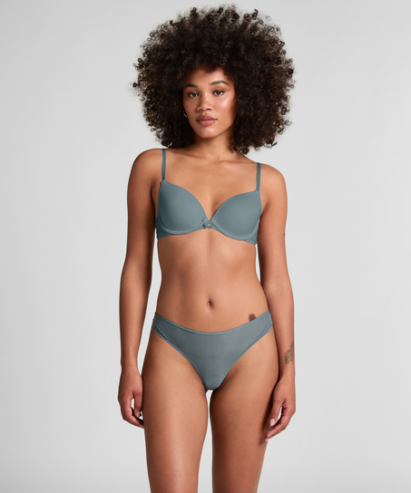Invisible thong Stripe mesh , Grey
