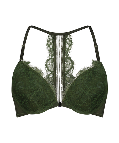 Saffron Padded Underwired Push-Up Bra, Green