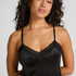 Velours Lace Cami Top, Black