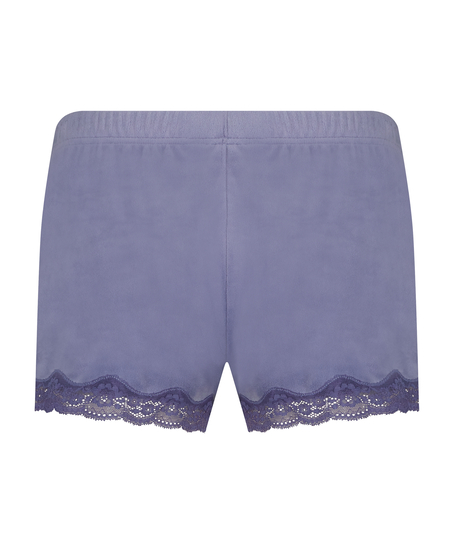 Velvet lace shorts, Purple