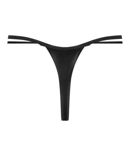Domenica High Leg Thong, Black