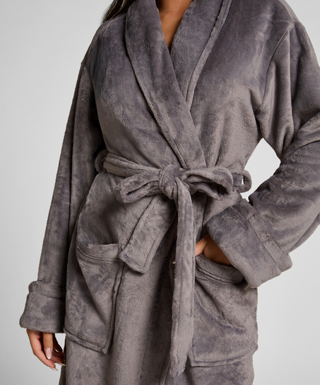 Soft Fleece Bathrobe, Grey