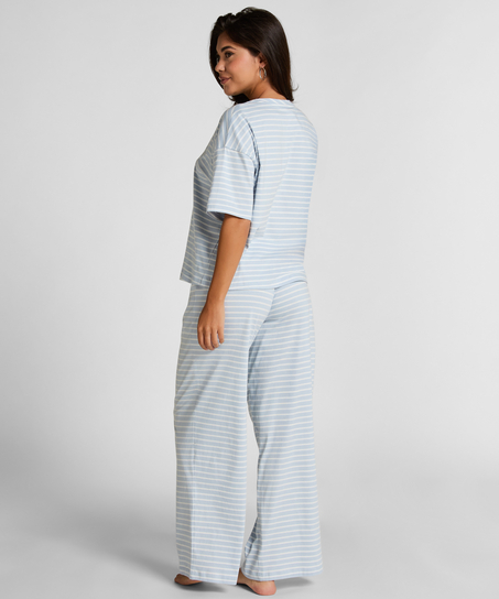 Pyjama Set Cotton Jersey Long, Blue