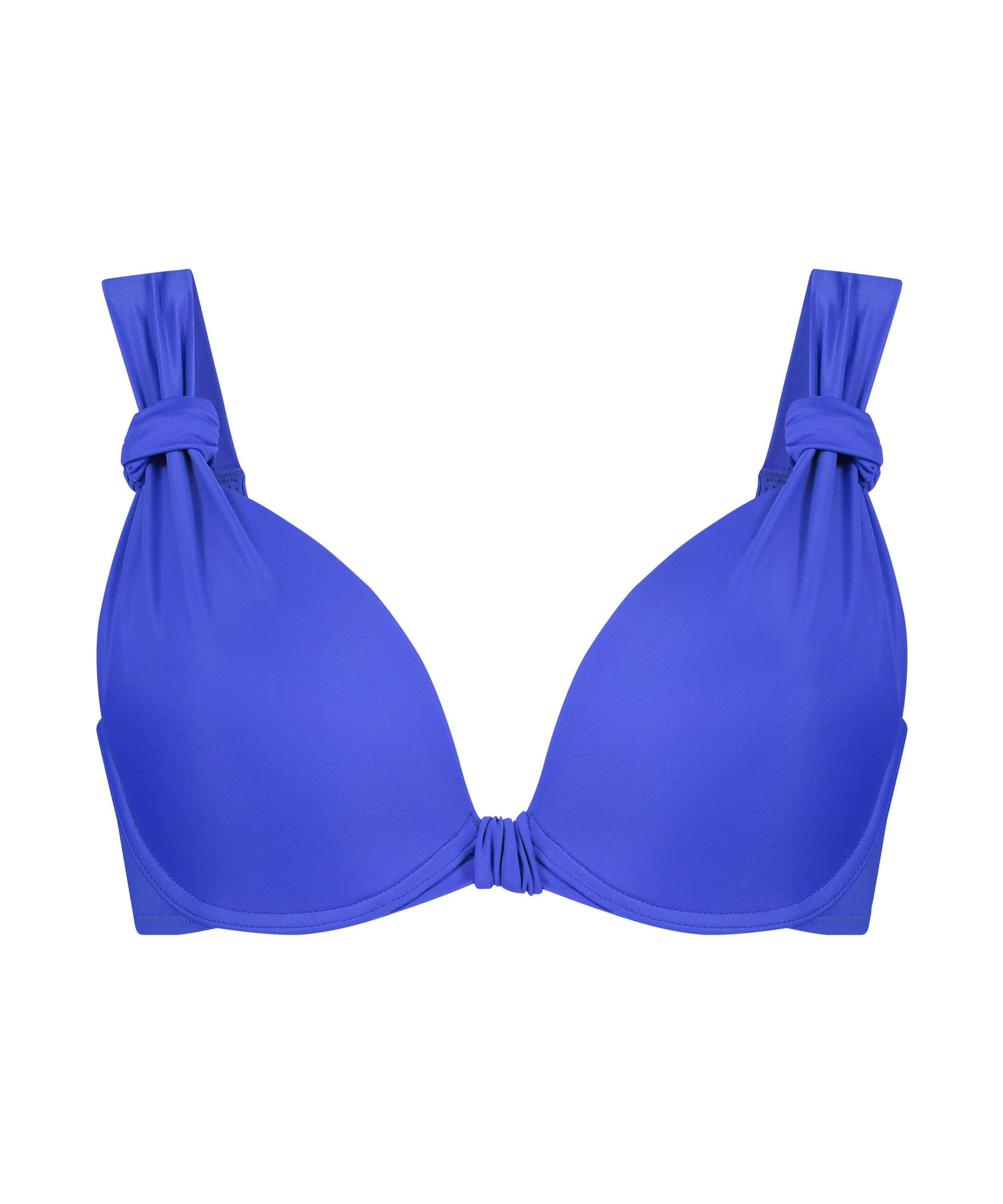 Padded underwired bikini top Luxe Cup E +, Blue, main