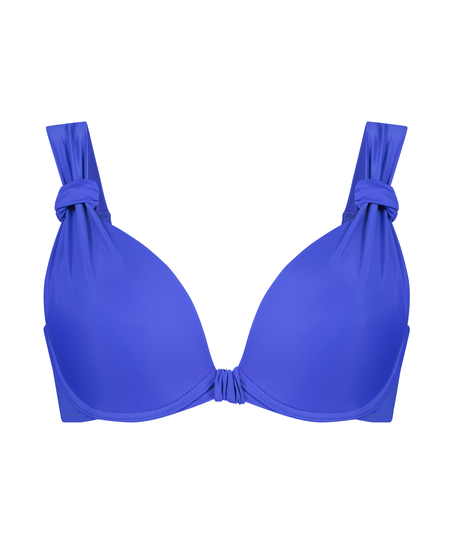 Padded underwired bikini top Luxe Cup E +, Blue
