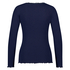 LS ribbed top R-neck, Blue