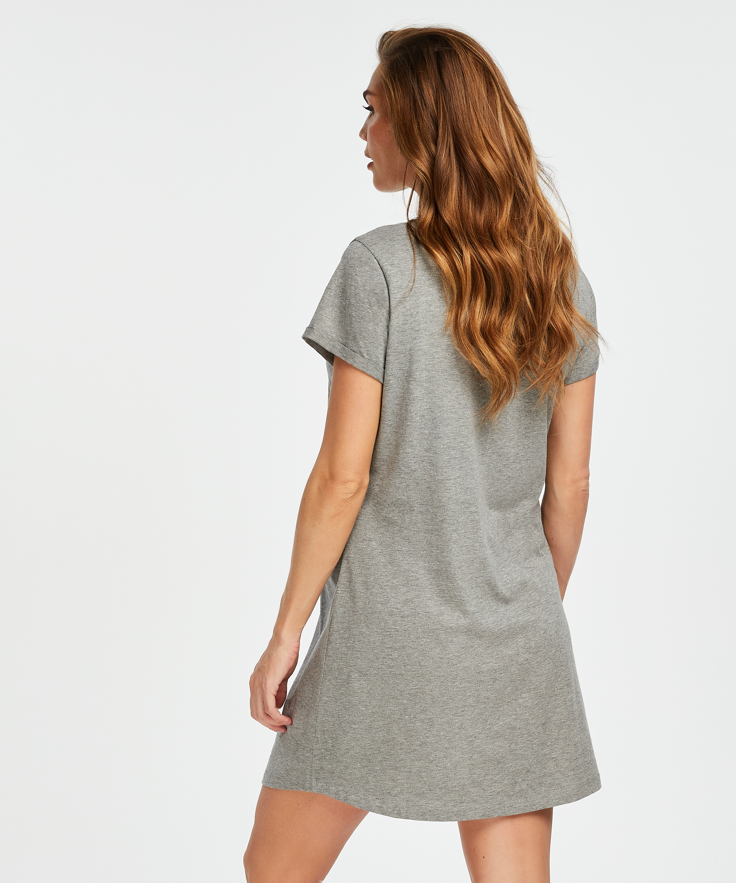 Short-Sleeved Maternity Nightshirt, Grey, main