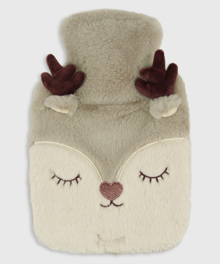 Reindeer Hot Water Bottle, Beige