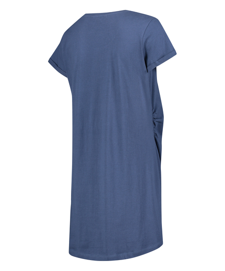 Short-Sleeved Maternity Nightshirt, Blue