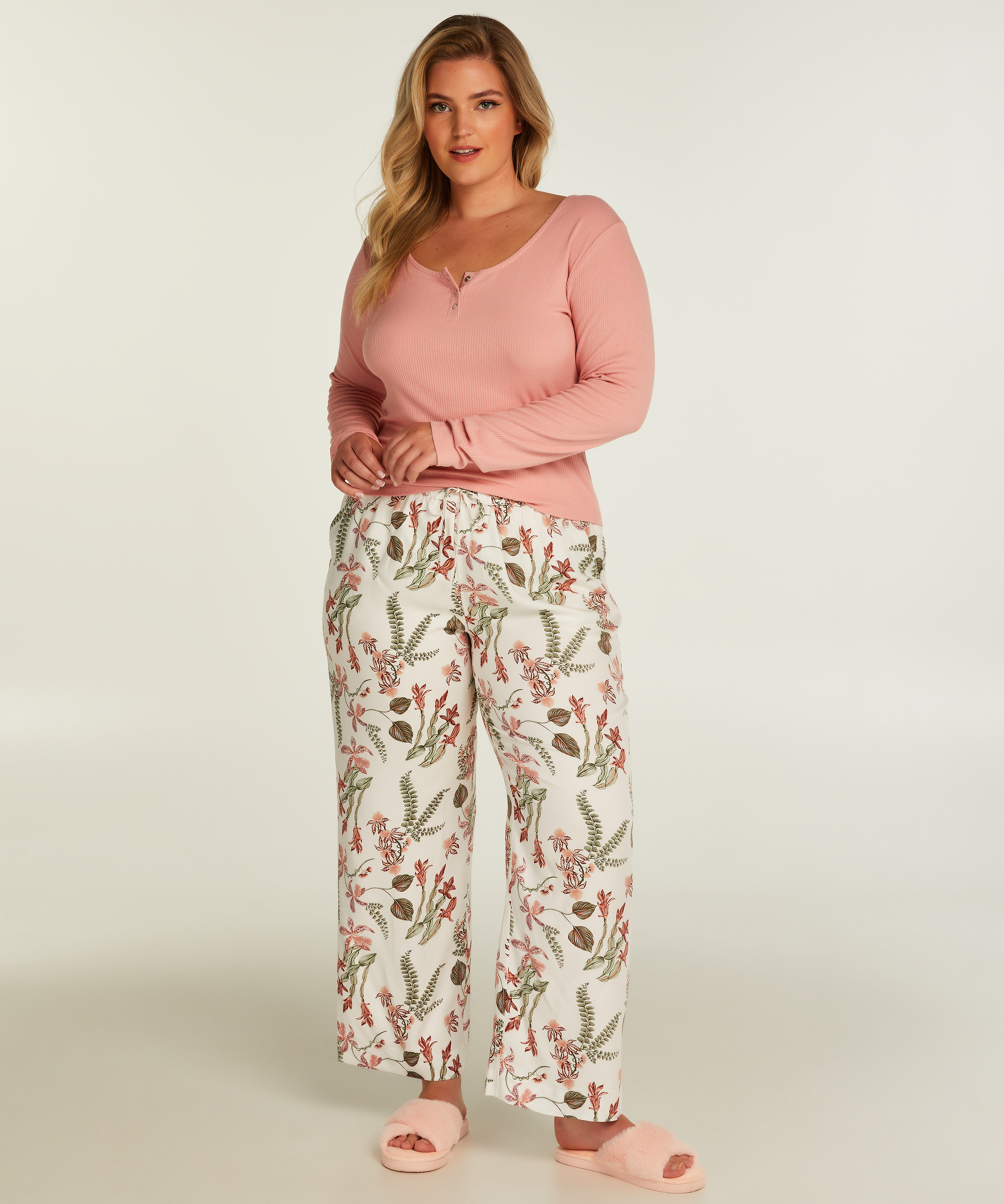 Petite Woven pyjama bottoms, White, main