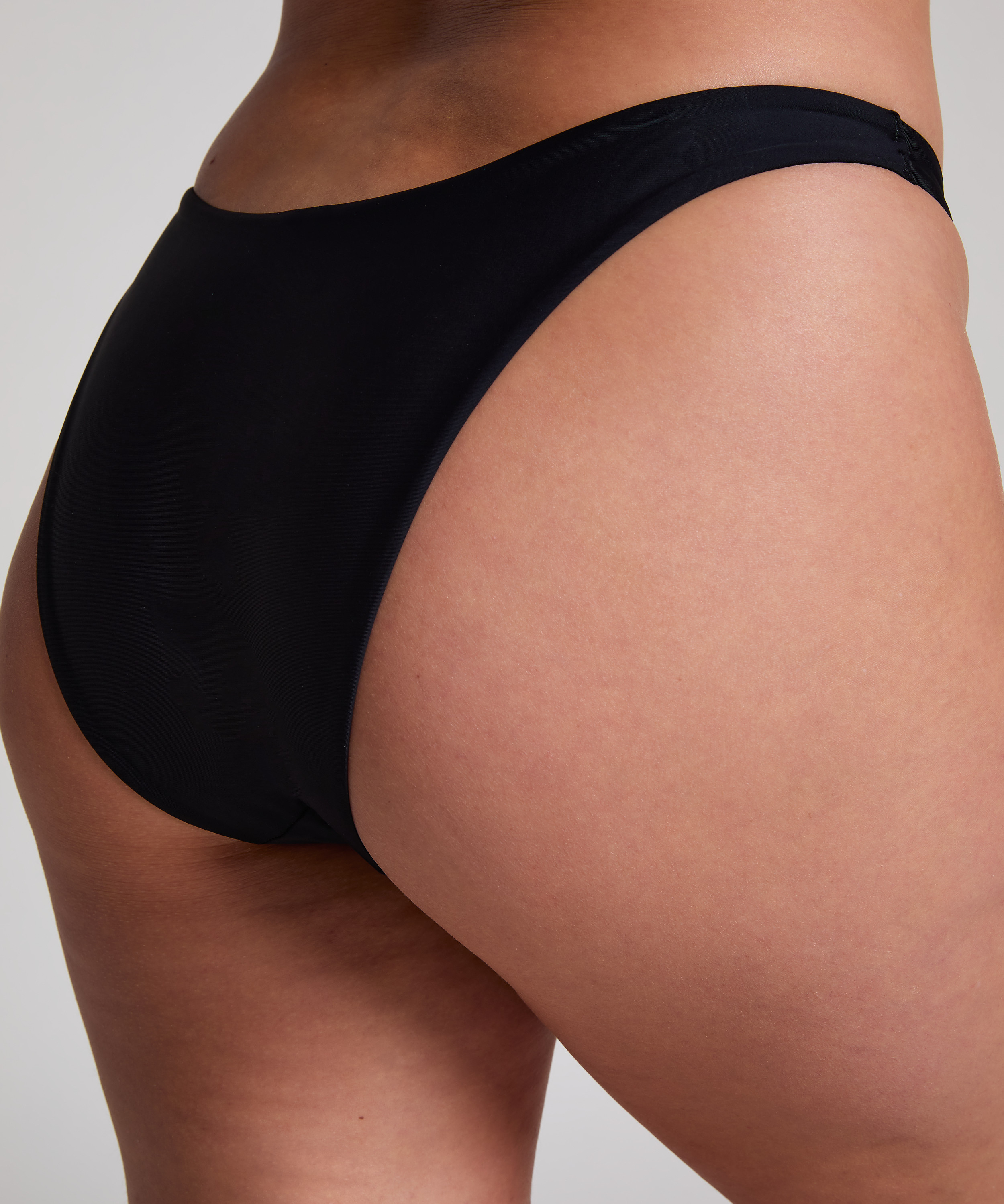 Luna High-Leg Bikini Bottoms, Black, main