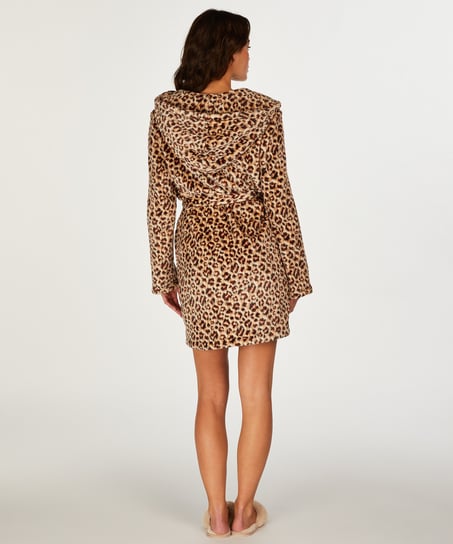 Fleece Bathrobe, Beige