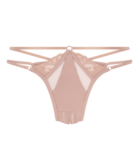 Nisha Open Crotch Brazilian, Beige