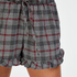 Twill Check pyjama shorts, Grey