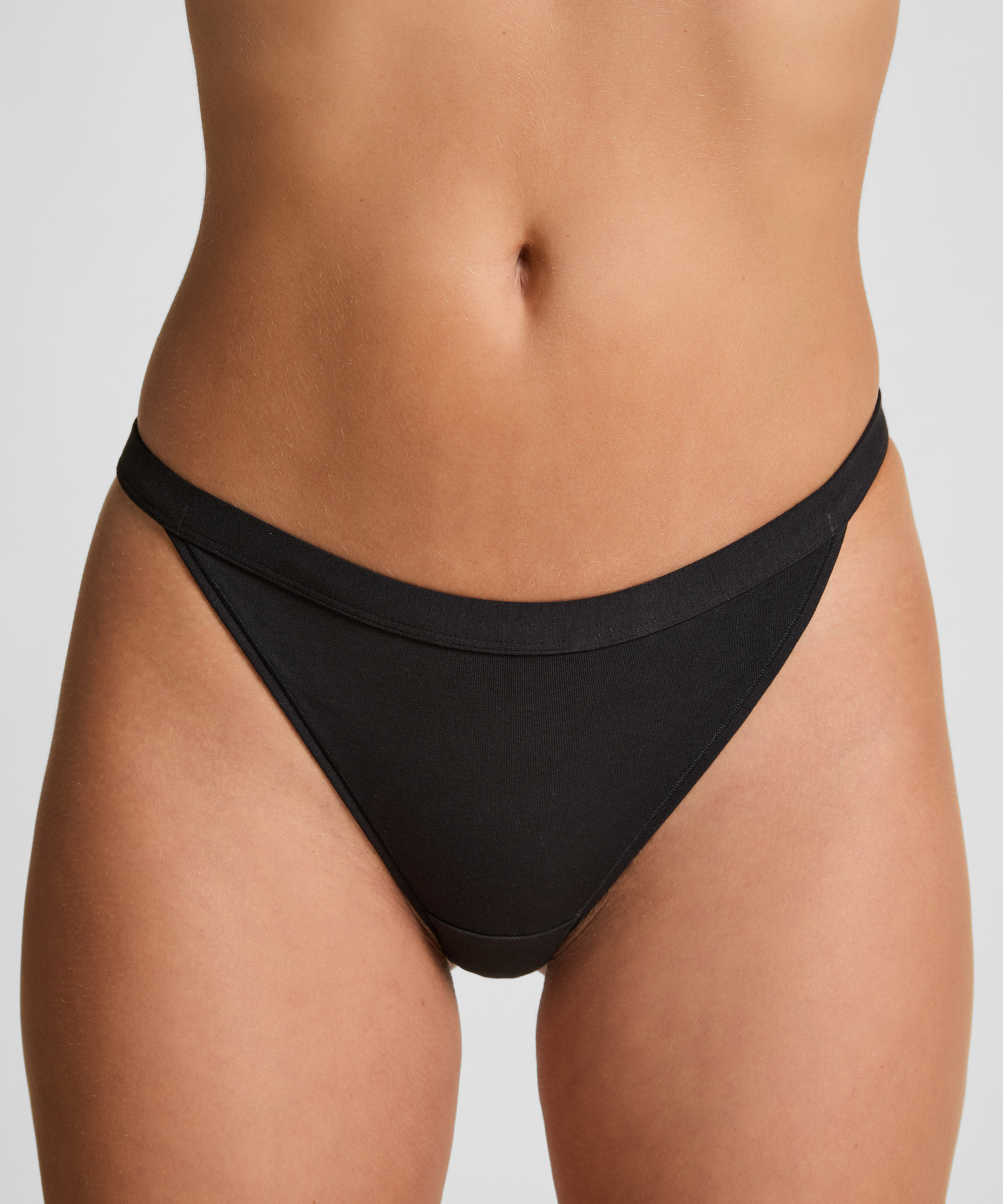 Cotton Thong, Black, main