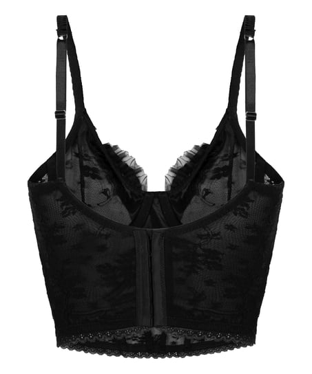 Darcy Non-Padded Underwired Longline Bra, Black