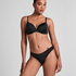 Invisible thong Stripe mesh, Black