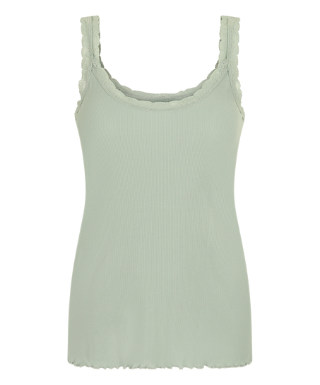 Singlet Rib Jersey Lace, Green