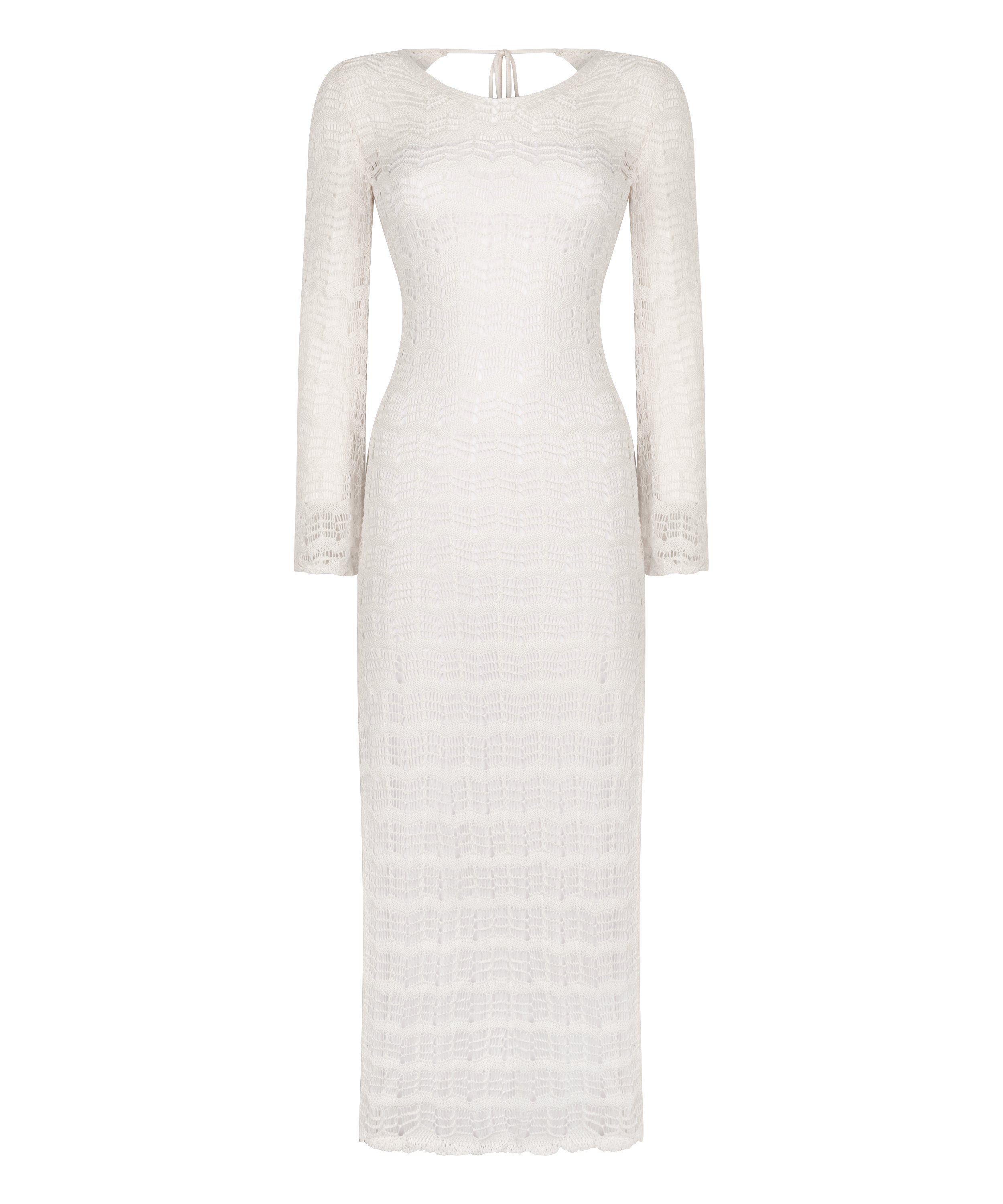 Crochet Maxi Dress, White, main