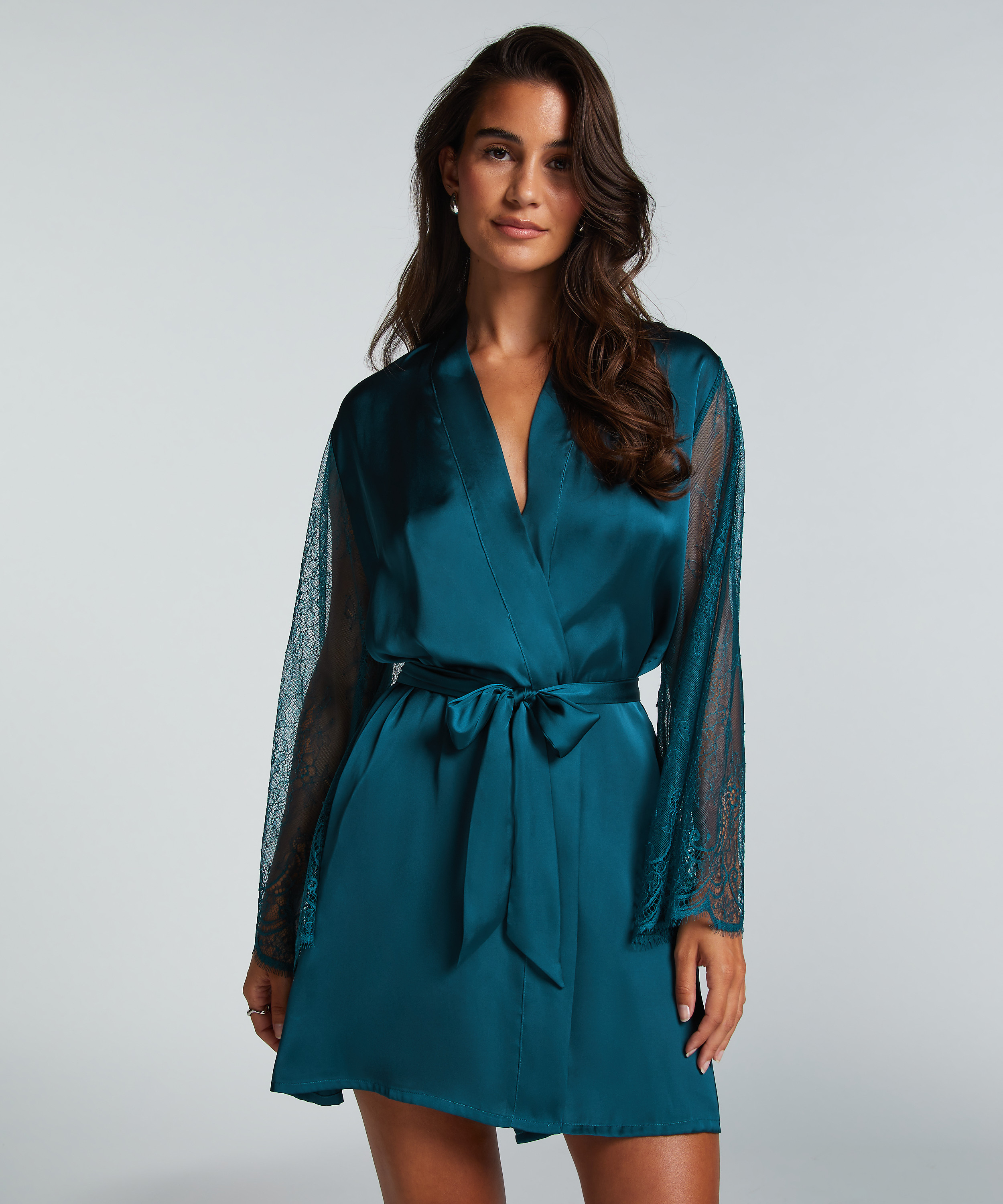 Satin Kimono, Blue, main