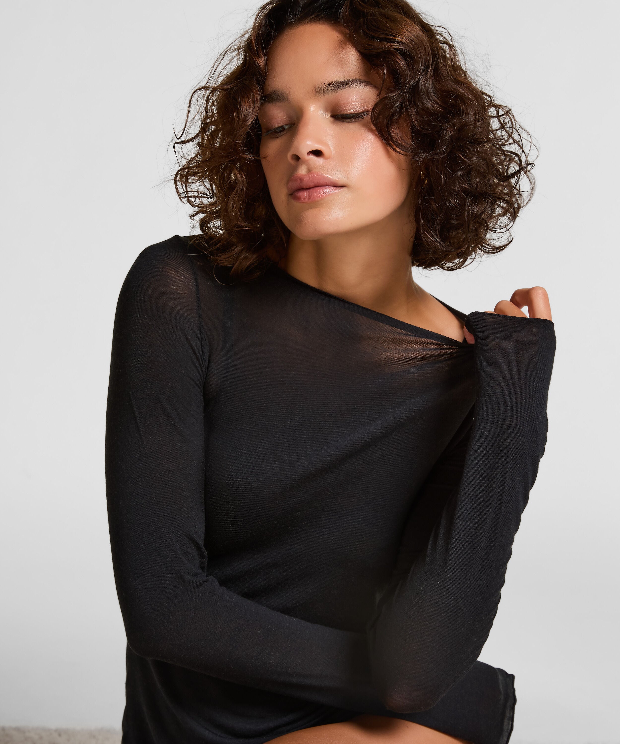 super soft Boatneck Shirt with Cashmere