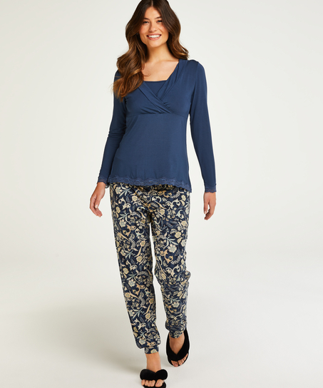Maternity Nursing Pyjama Set, Blue