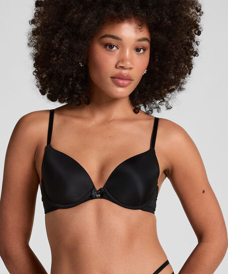 Plunge Padded Underwired Bra, Black