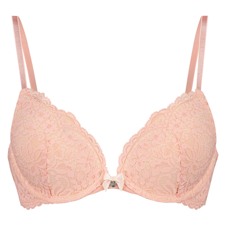 Rose padded push-up bra, Pink