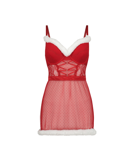 Sexy Santa Wired Slip Dress, Red