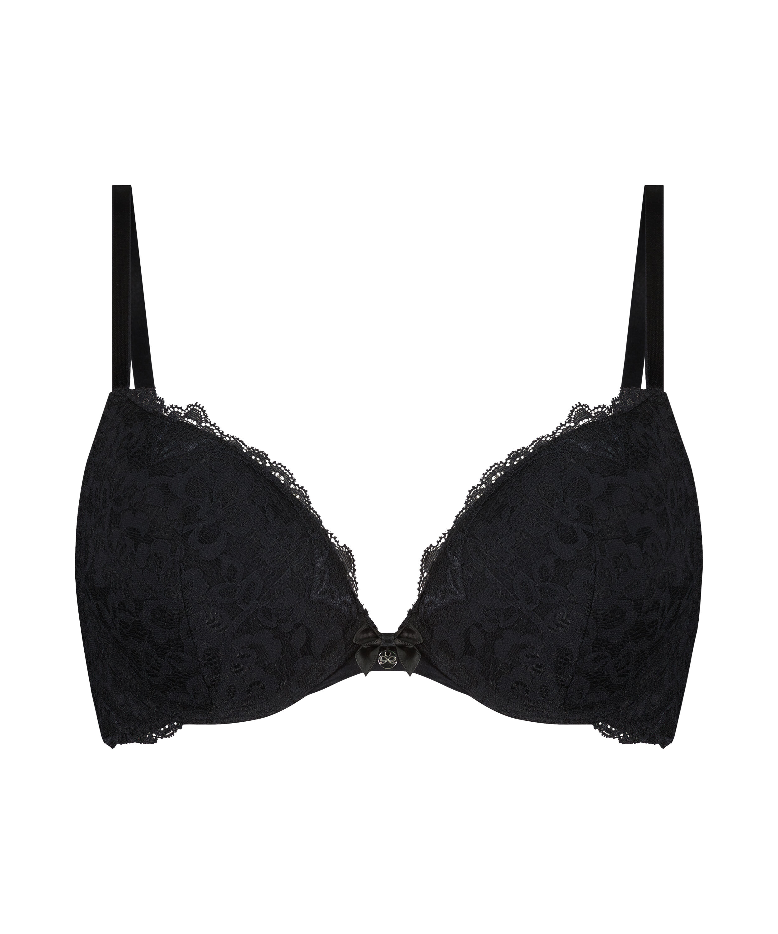 Marine Padded Underwired Push-Up Bra, Black