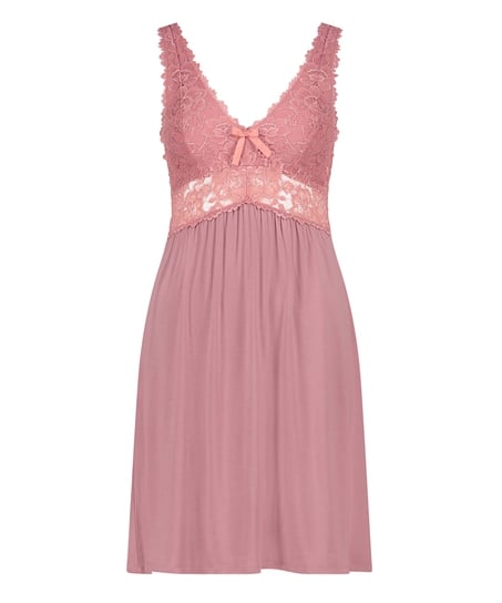 Nora Lace Slip Dress, Pink