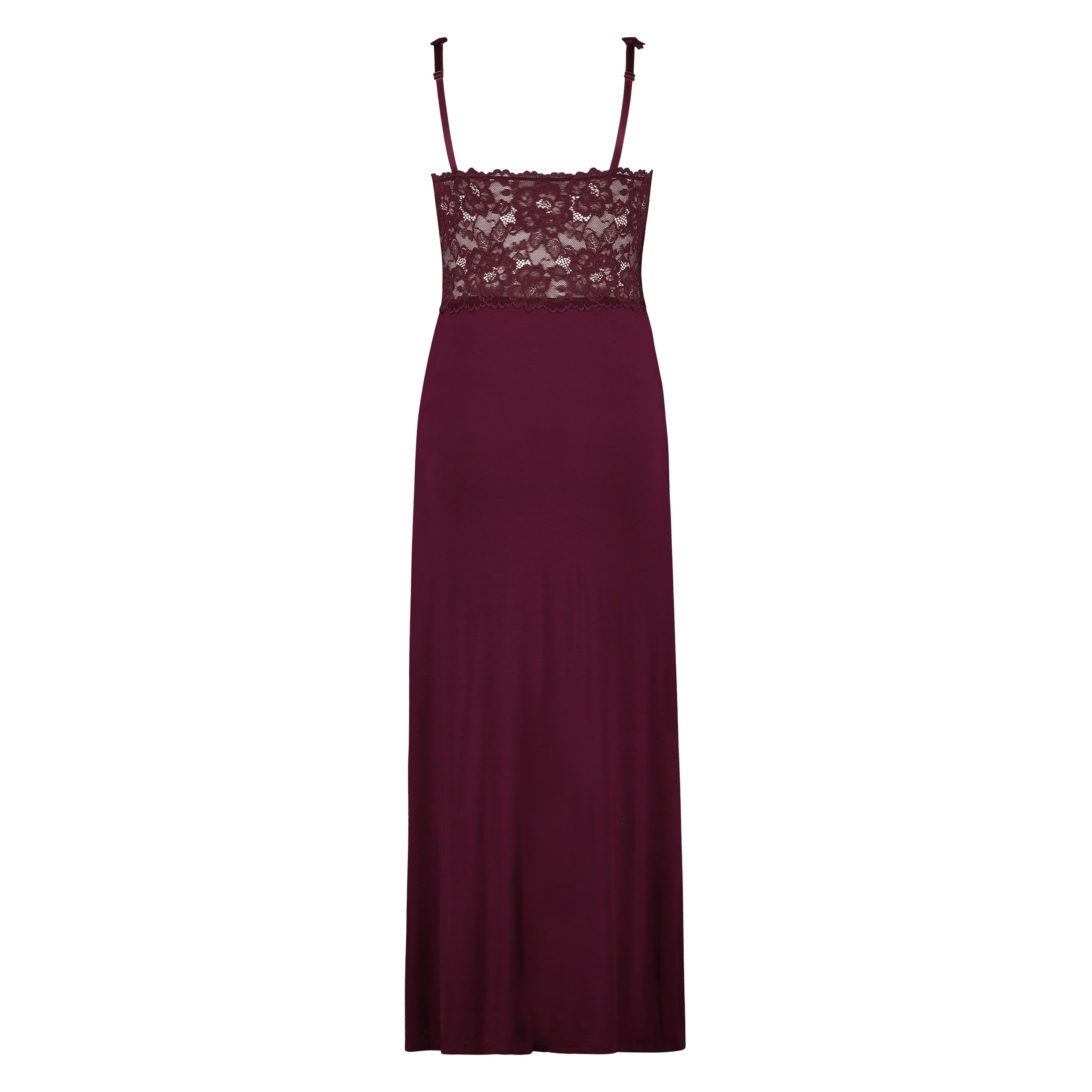 Long slip dress Modal lace, Red, main