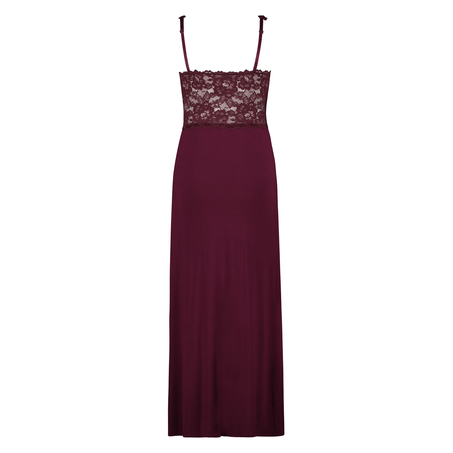 Long slip dress Modal lace, Red
