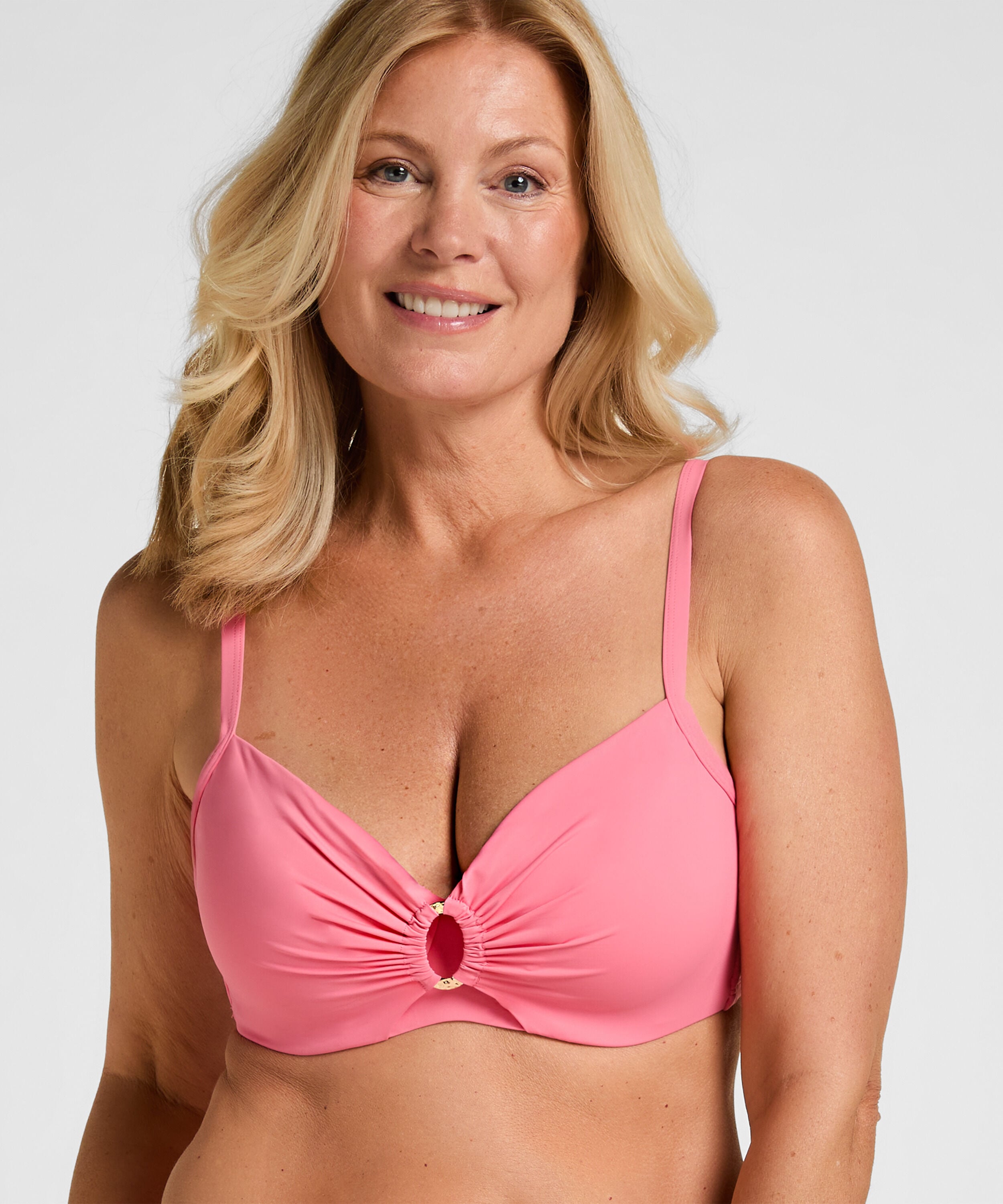 Luxe Non-Padded Underwired Bikini Top, Pink Luxe Non-Padded Underwired Bikini Top, Pink