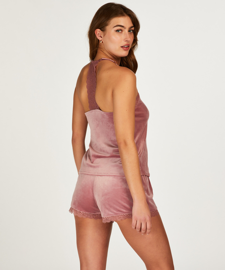 Velvet Lace Cami, Pink