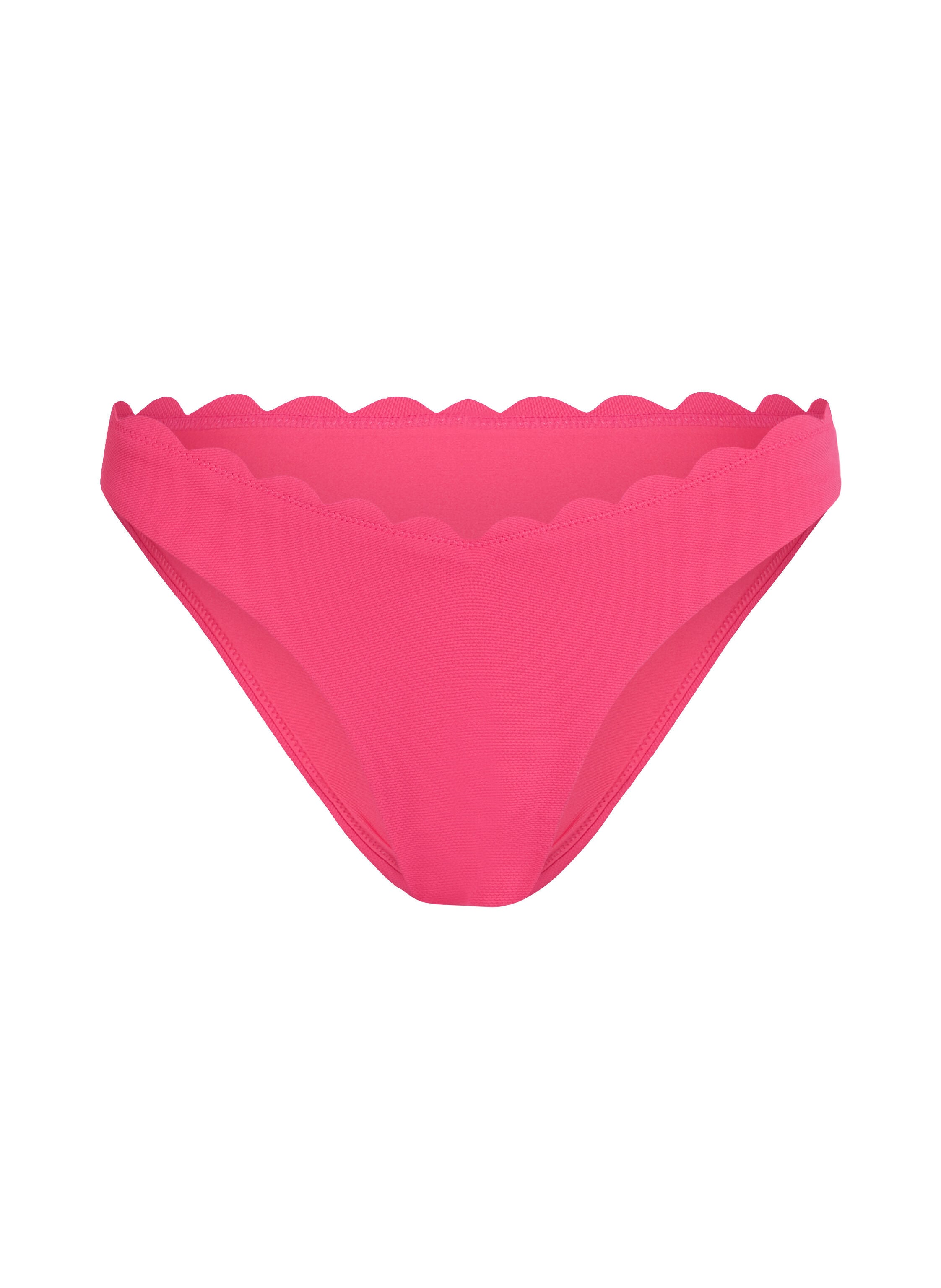 Scallop High-Leg Bikini Bottoms, Pink Scallop High-Leg Bikini Bottoms, Pink
