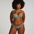 Scallop Padded Underwired Bikini Top, Green