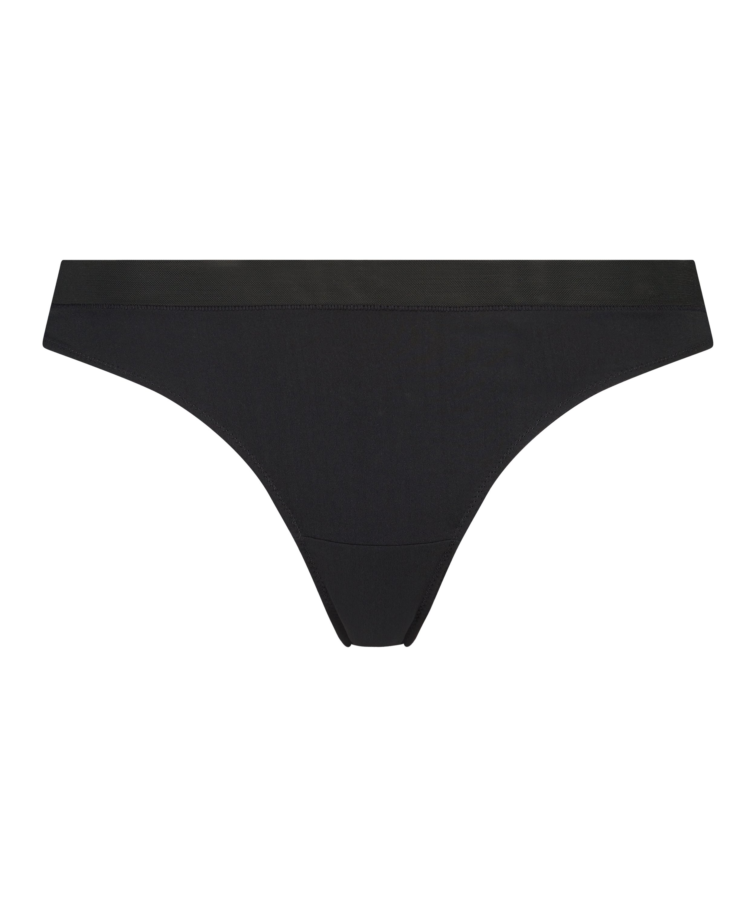 Mesh Thong, Black, main