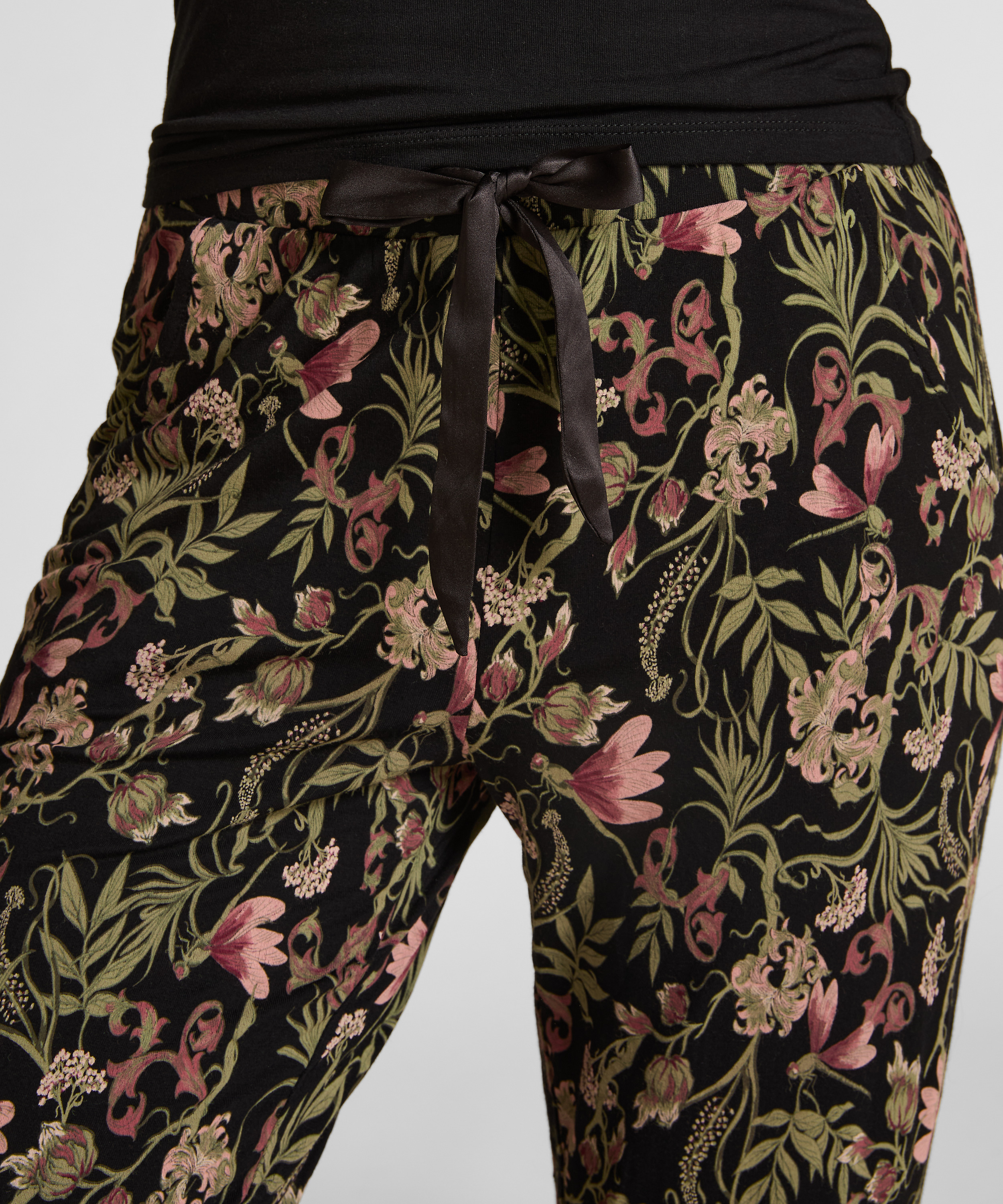 Jersey Pyjama Pants, Black, main