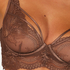Raquel Non-Padded Underwired Longline Bra, Brown