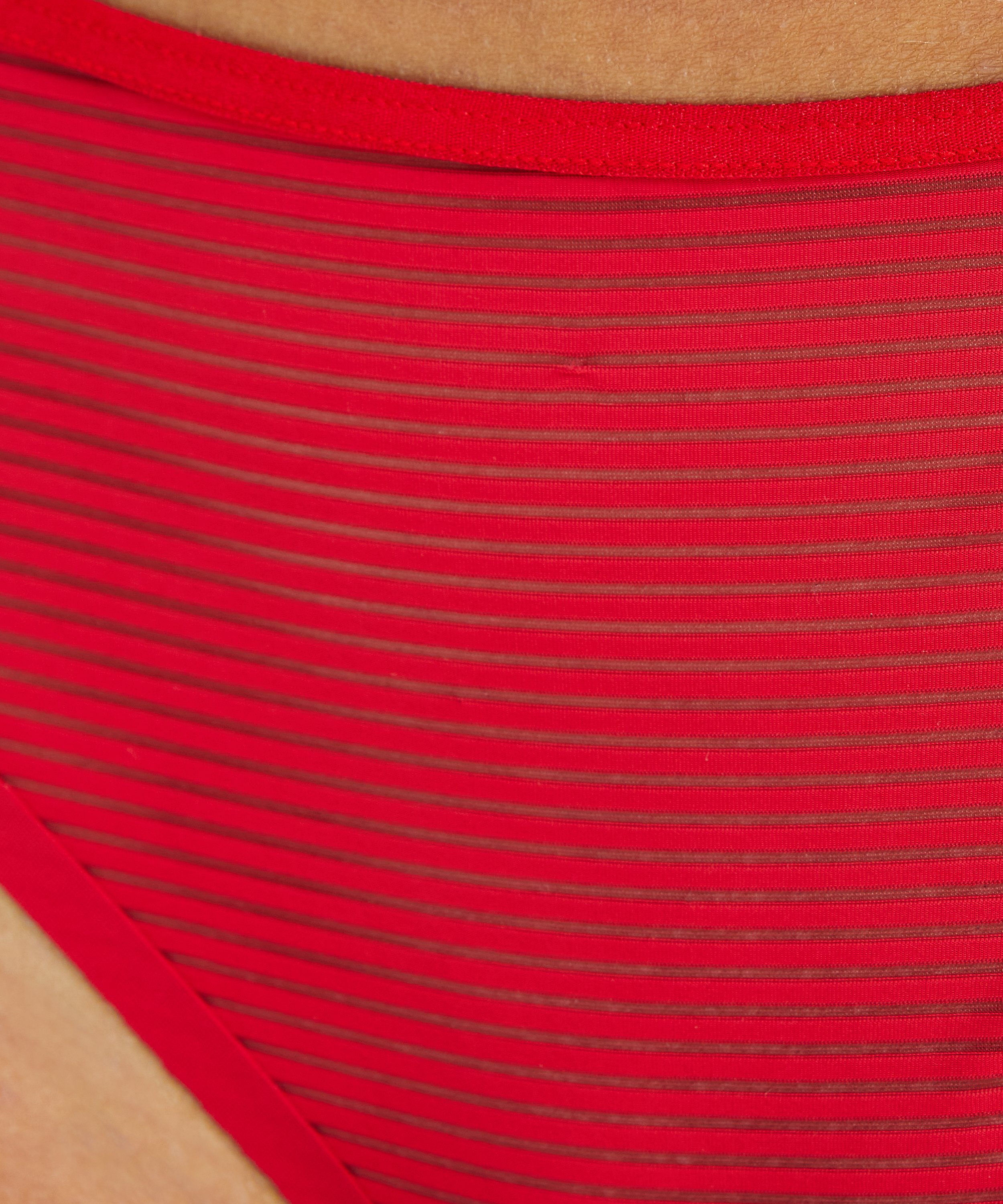 Invisible thong Stripe mesh, Red, main