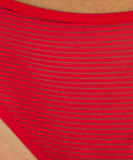 Invisible thong Stripe mesh, Red
