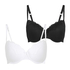 2-Pack Padded Underwired Bra, Black