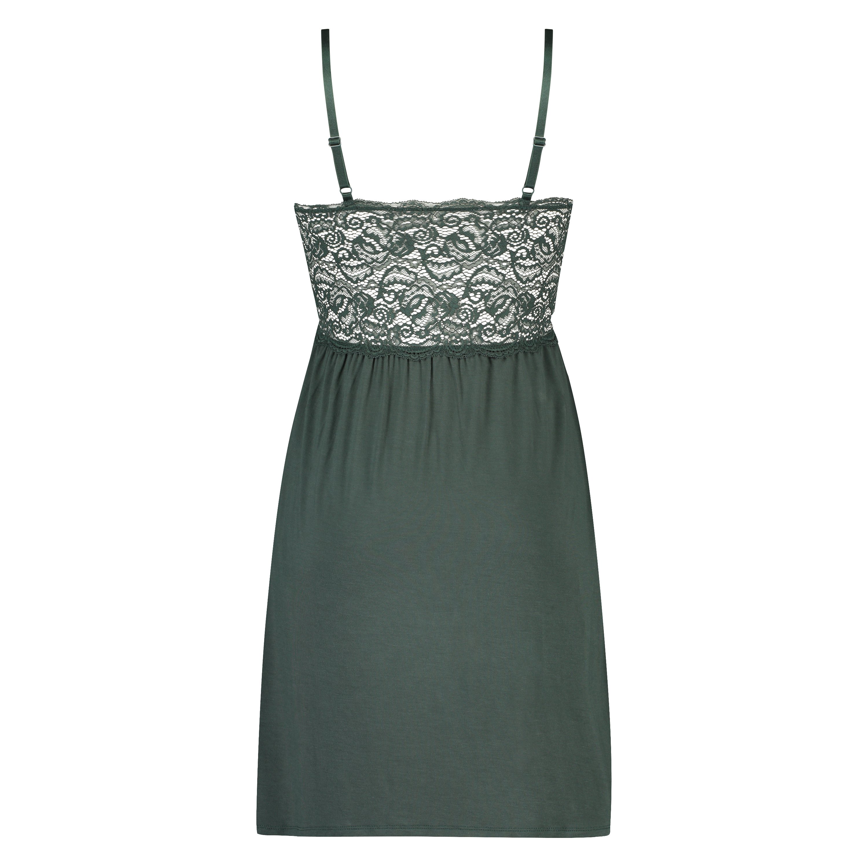 Vera jersey lace slip dress, Green, main