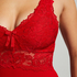 Nora Lace Long Slip Dress, Red