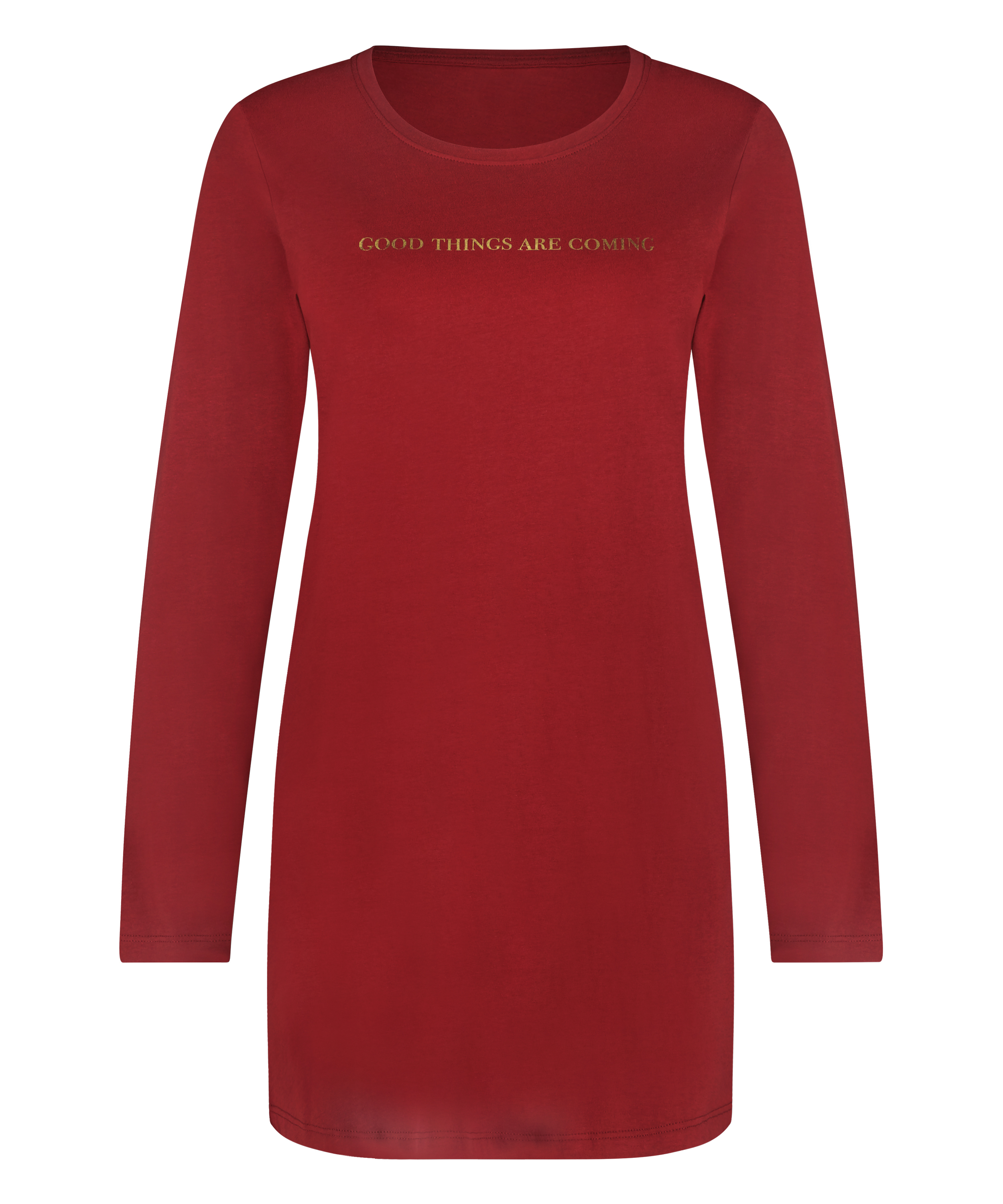 Round Neck Nightshirt, Red, main